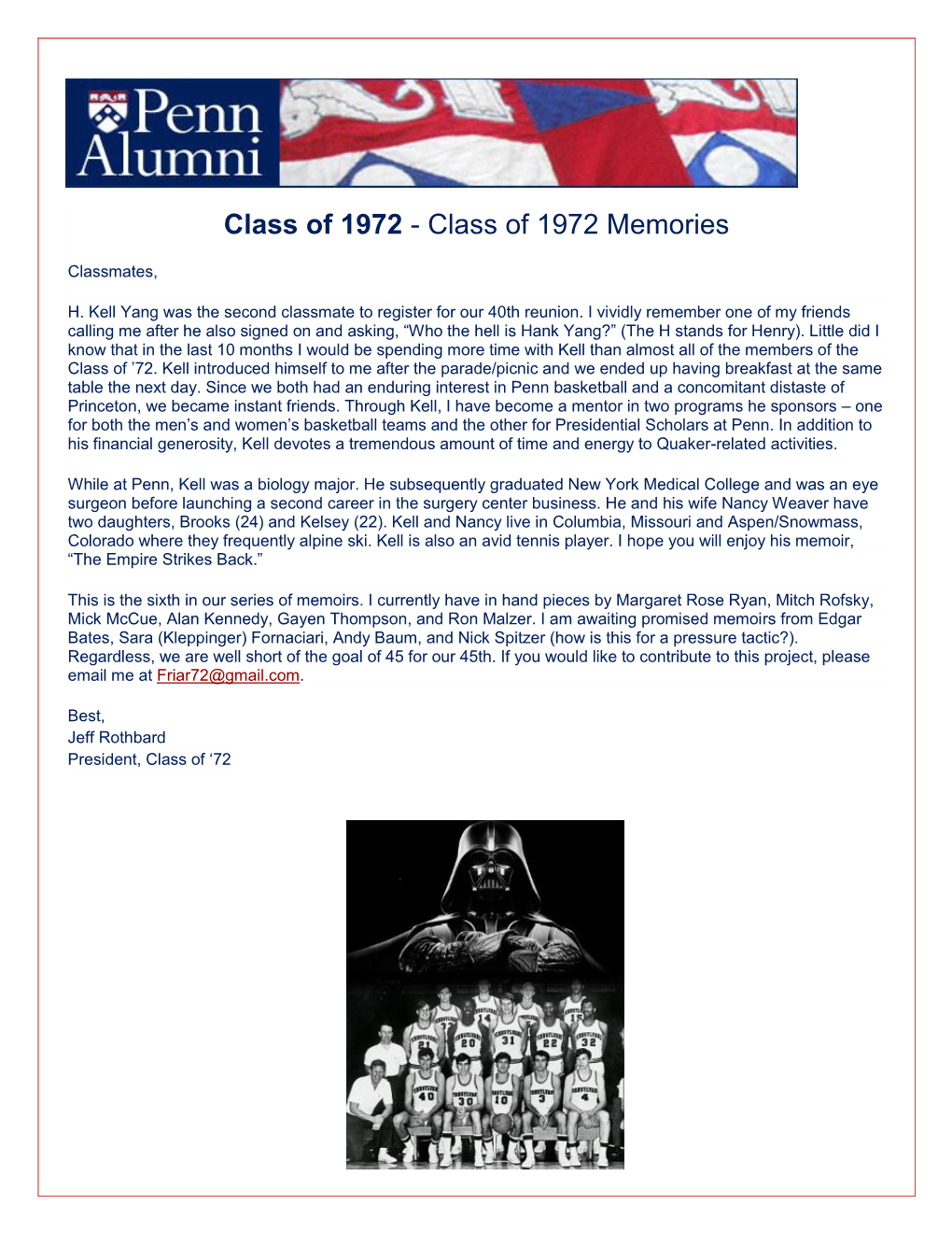 Class of 1972 Memories