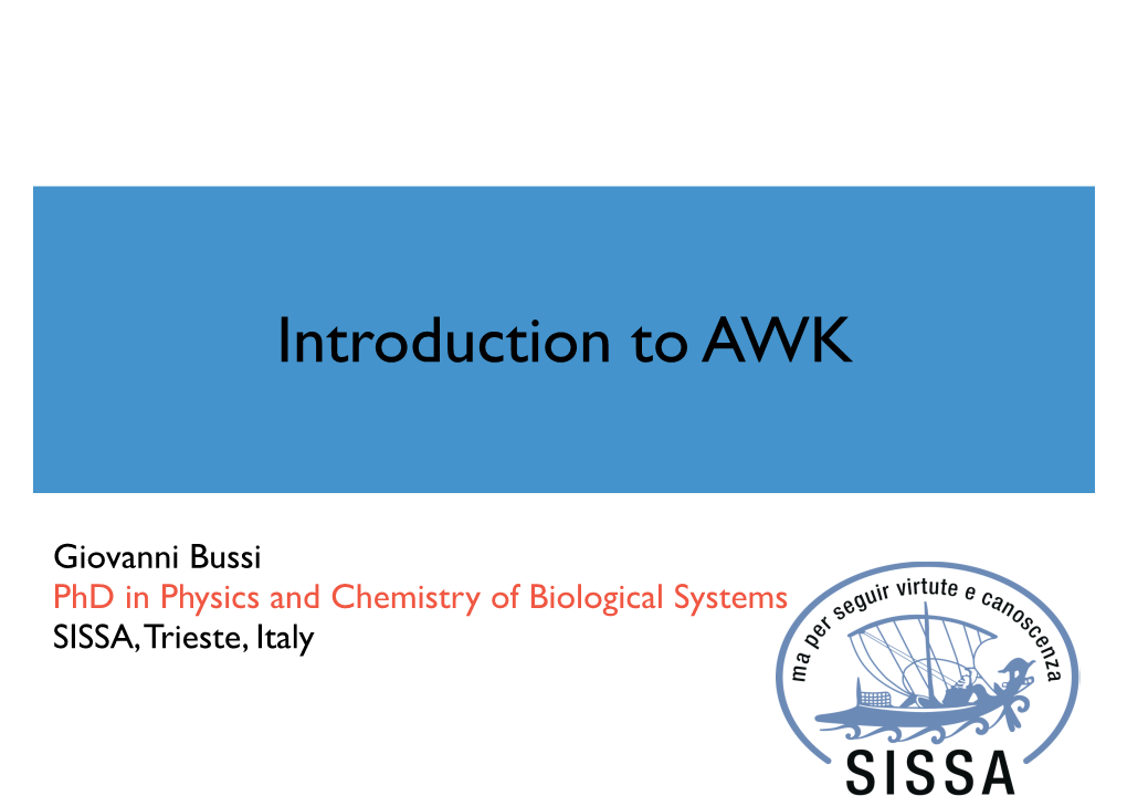 Introduction to AWK