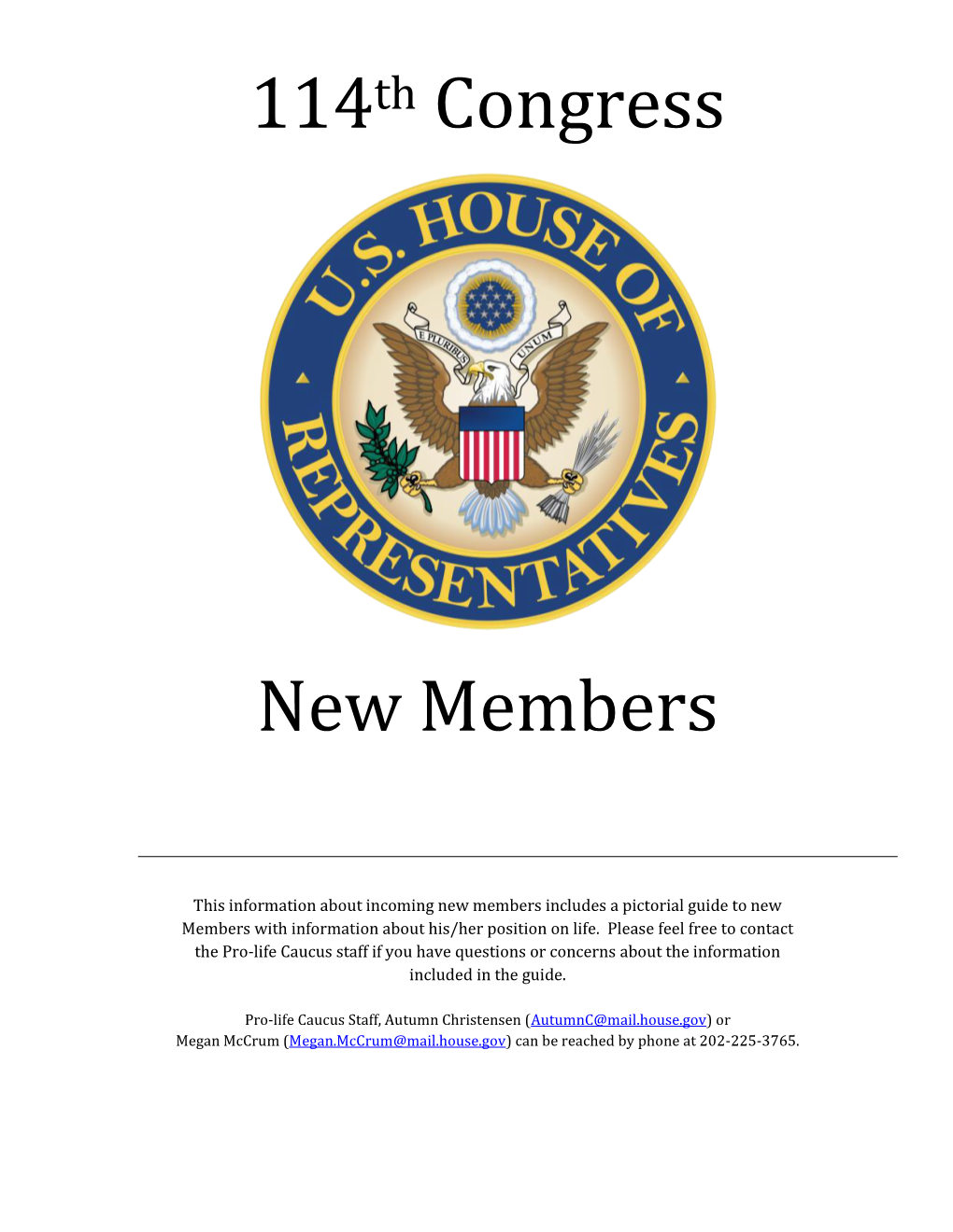 114Th Congress New Members