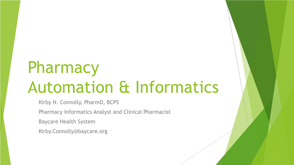 Pharmacy Automation & Informatics