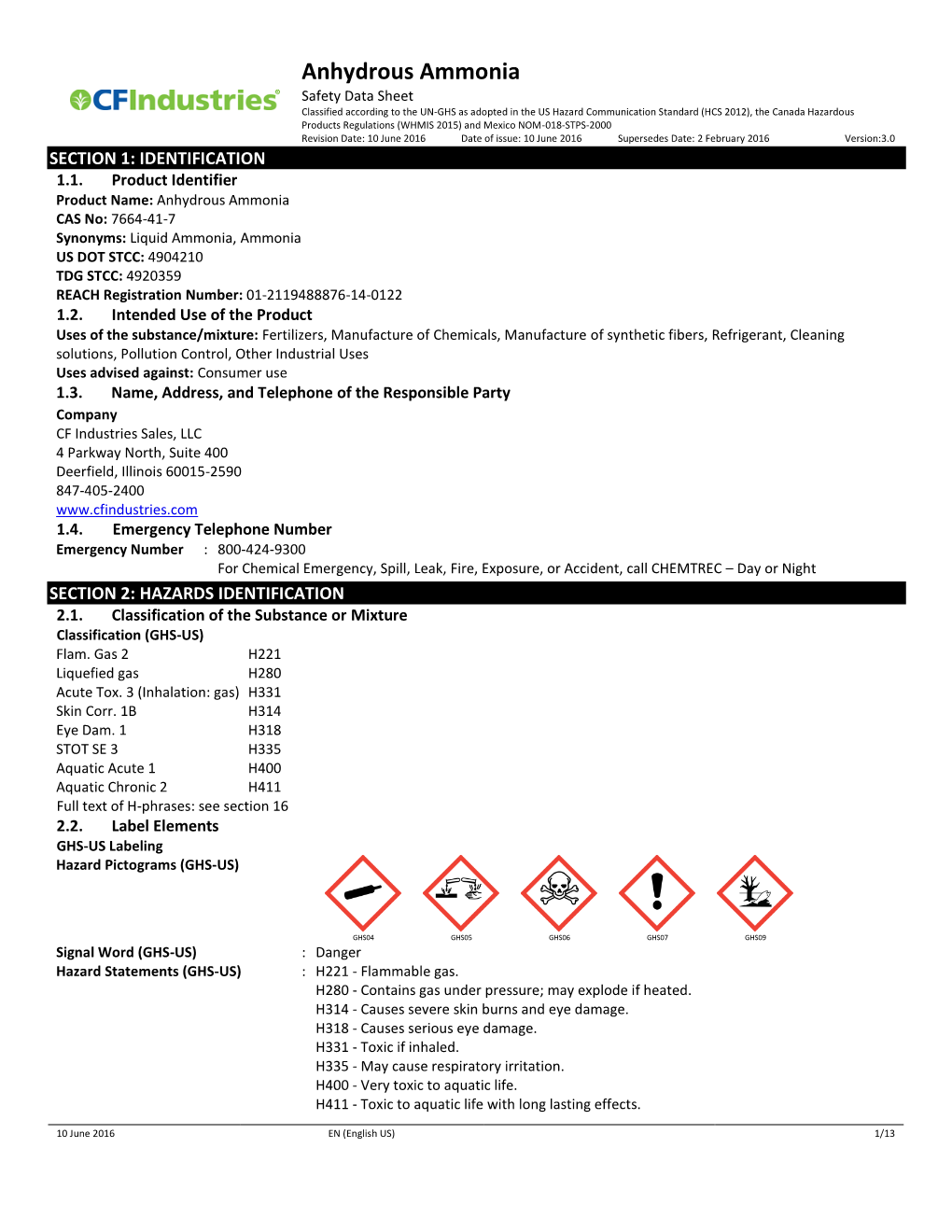 Anhydrous Ammonia