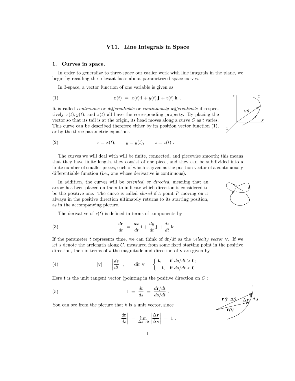 Line Integrals in Space