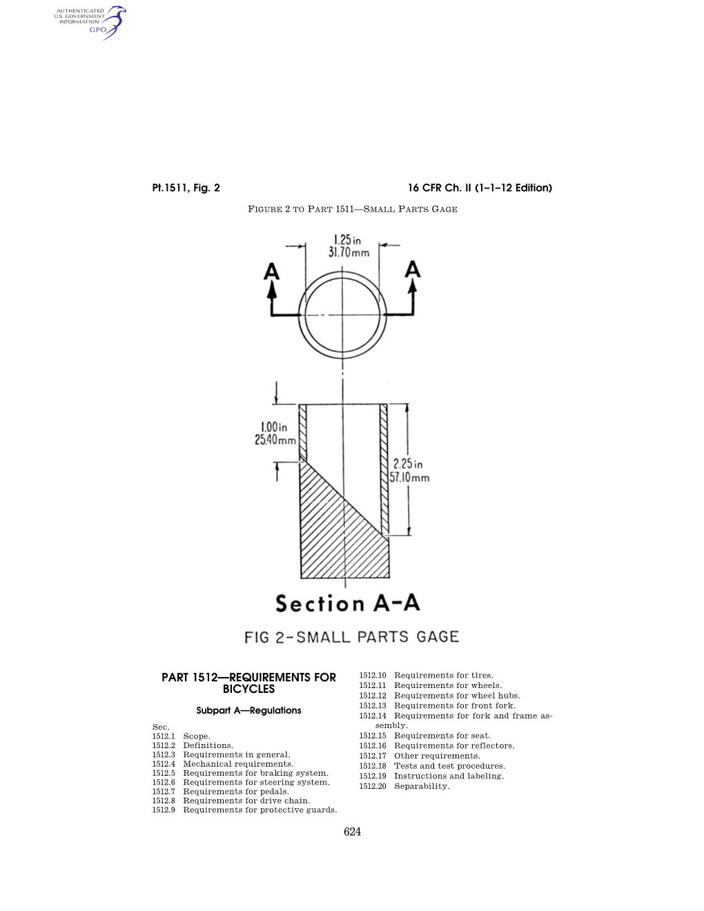 624 Part 1512—Requirements for Bicycles