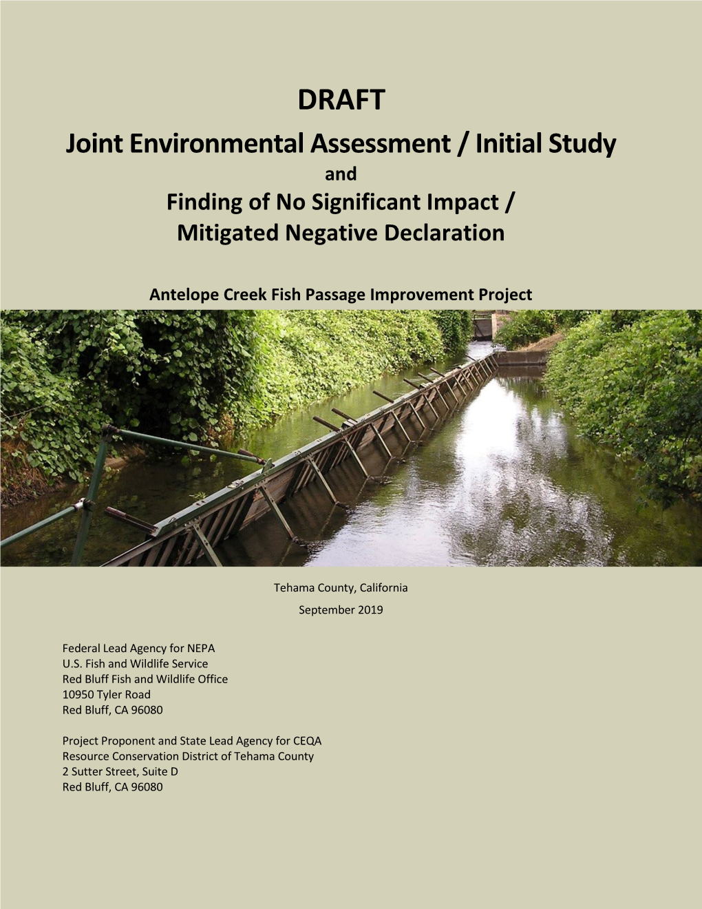 2019 Draft Antelope Creek CEQA-NEPA
