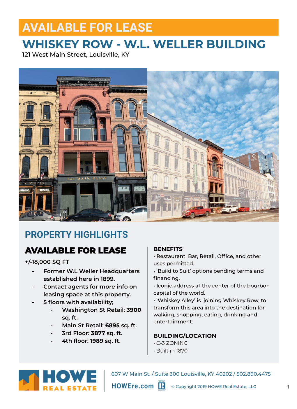 Available for Lease Whiskey Row - W.L