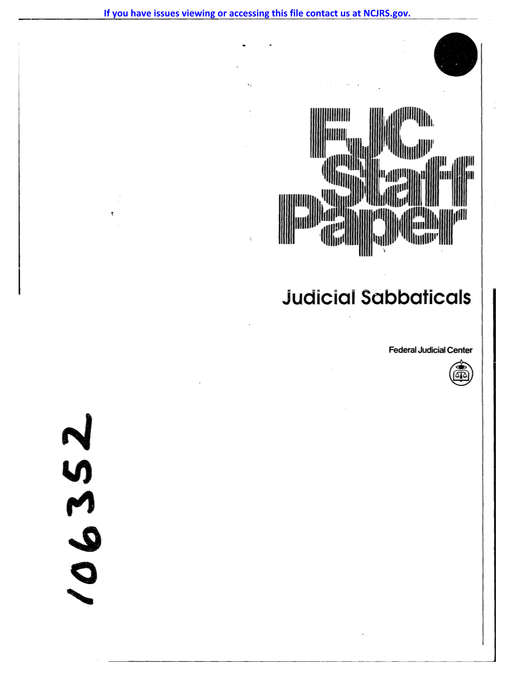 Judicial Sabbaticals