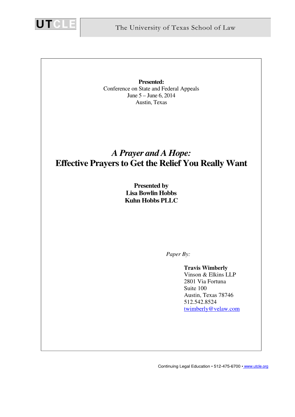 A Prayer and a Hope: Effective Prayers to Get the Relief You Really Want