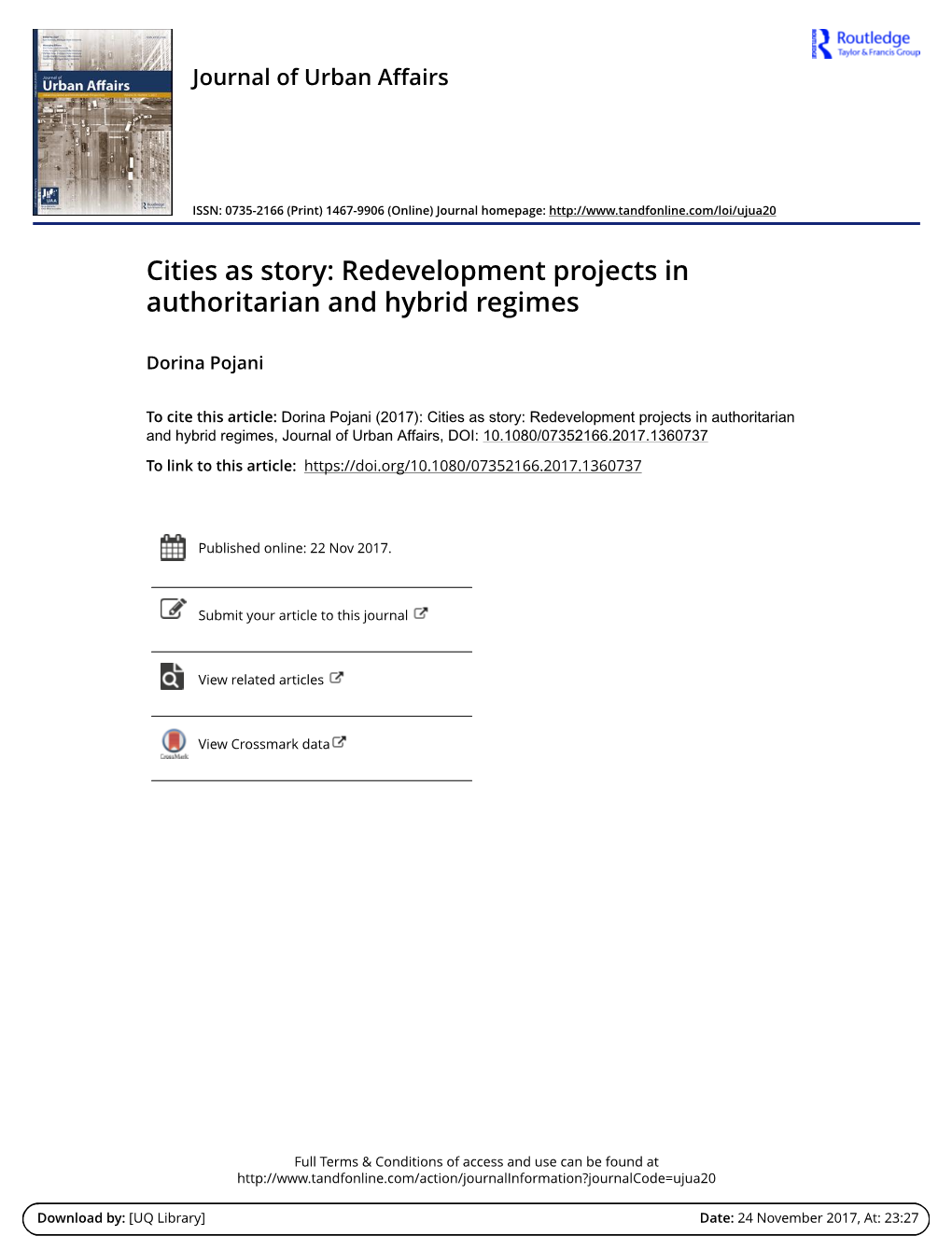 Redevelopment Projects in Authoritarian and Hybrid Regimes