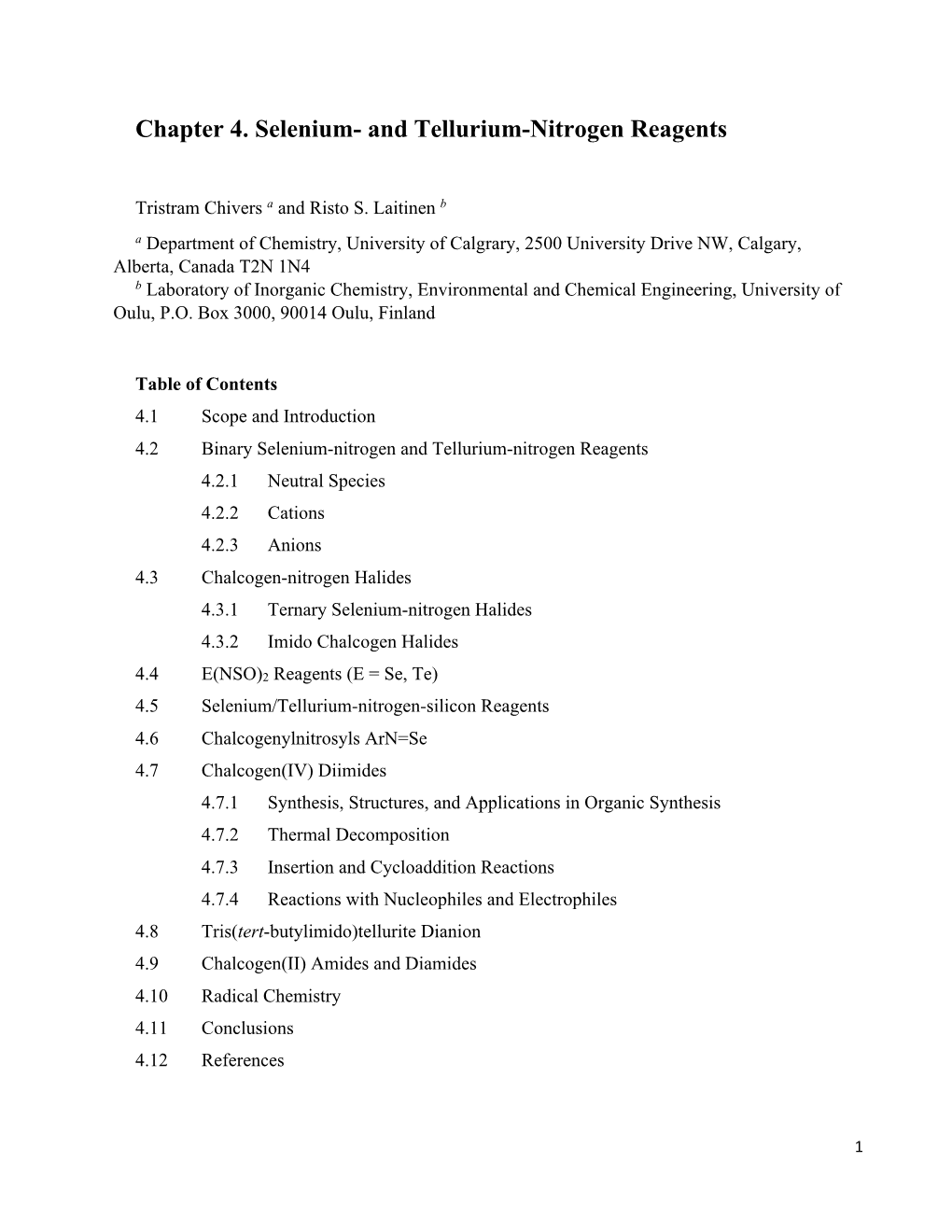 Chapter 4. Selenium- and Tellurium-Nitrogen Reagents