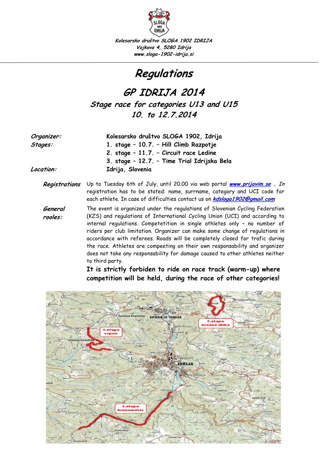 GP IDRIJA 2014 Stage Race for Categories U13 and U15 10