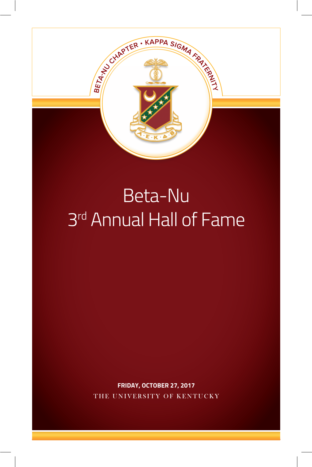 Beta-Nu 3Rd Annual Hall of Fame