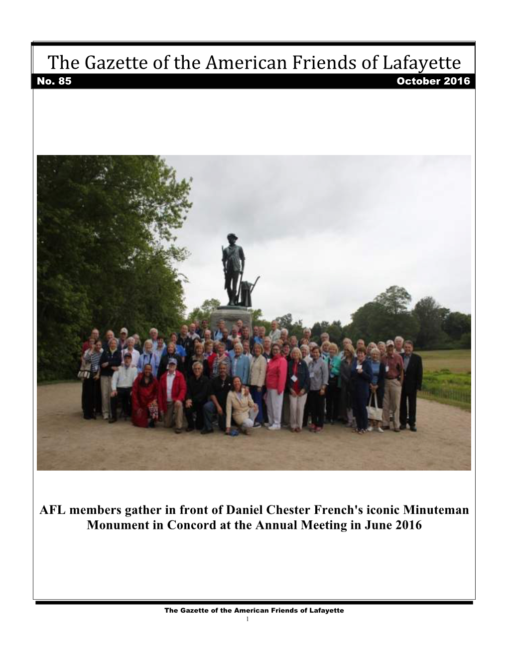 Gazette of the American Friends of Lafayette No