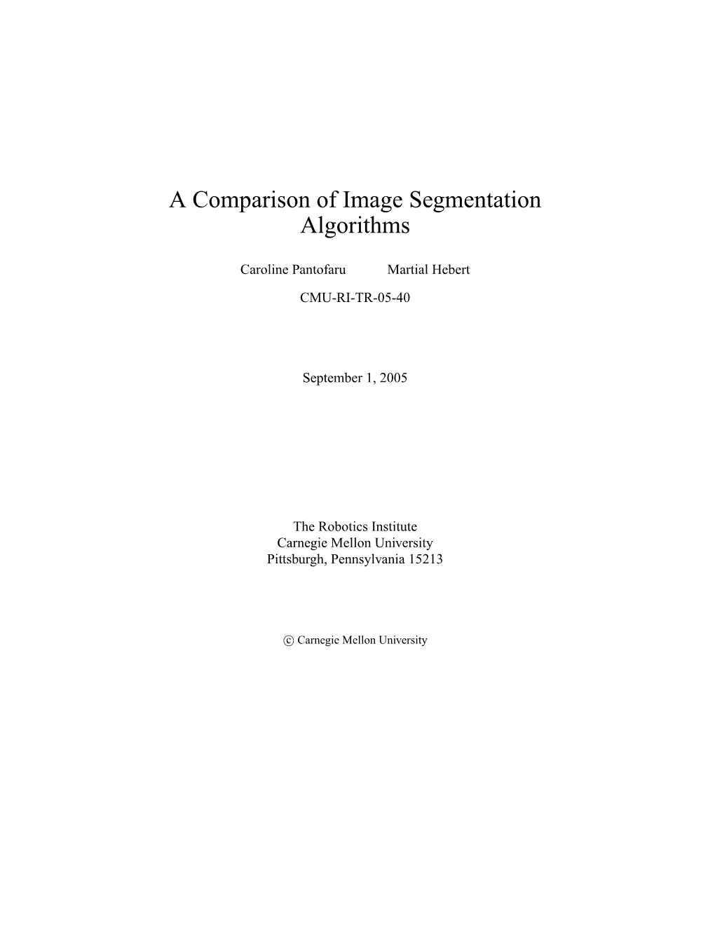 A Comparison of Image Segmentation Algorithms