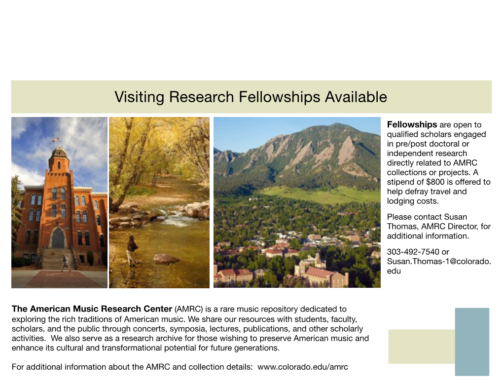 Visiting Fellow Travel Grant Brochure