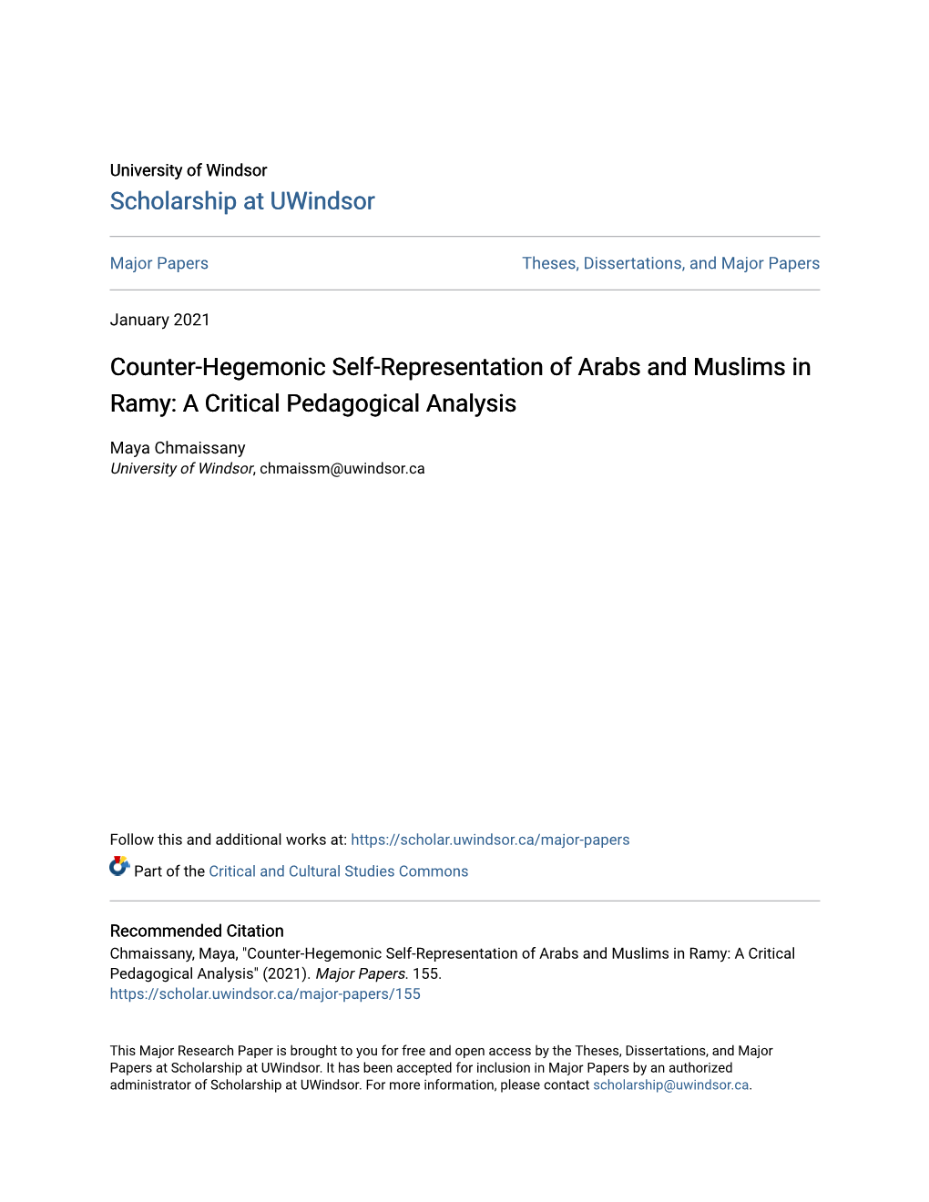 Counter-Hegemonic Self-Representation of Arabs and Muslims in Ramy: a Critical Pedagogical Analysis