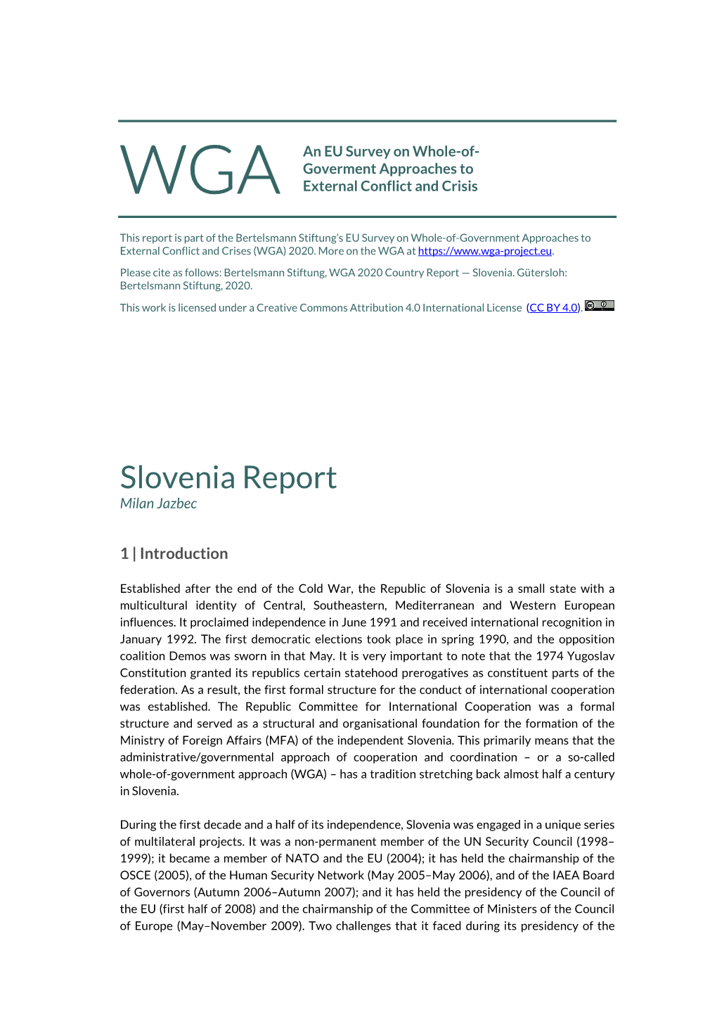 Slovenia Report Milan Jazbec