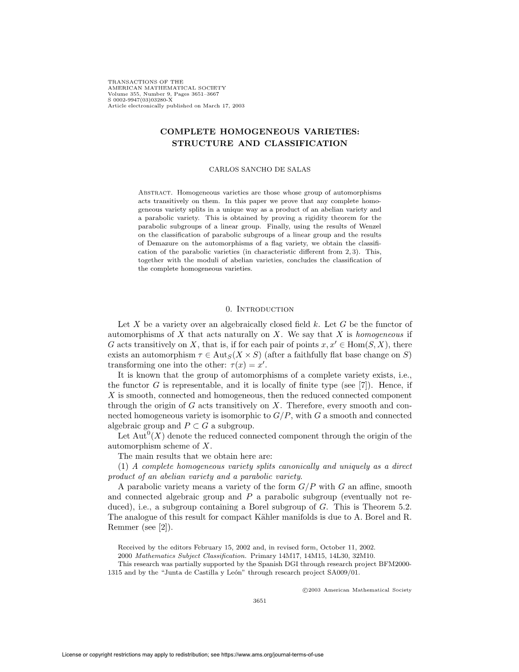 Complete Homogeneous Varieties: Structure and Classification