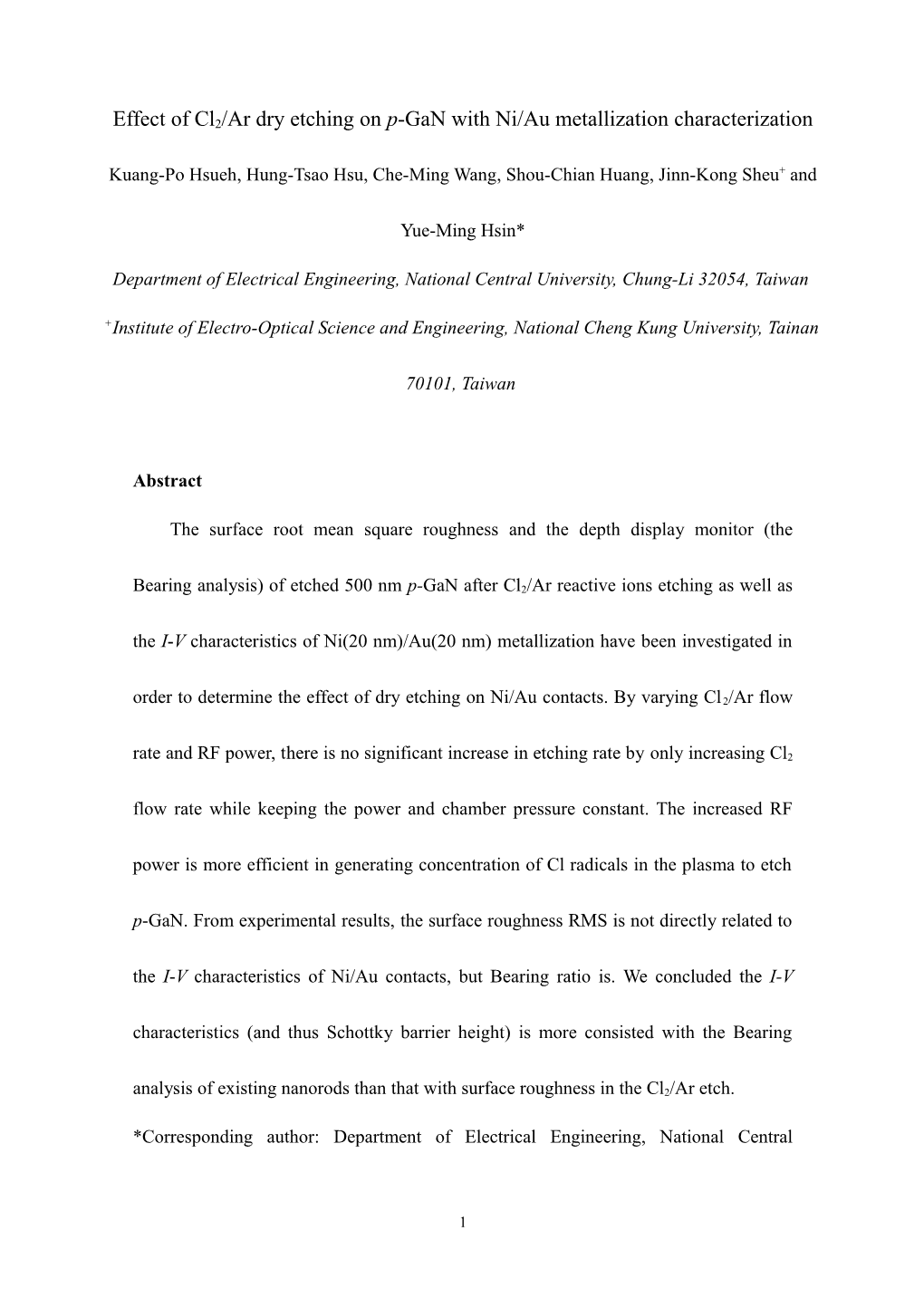 A Novel Gaas MESFET with Surface Oxygen Implantation