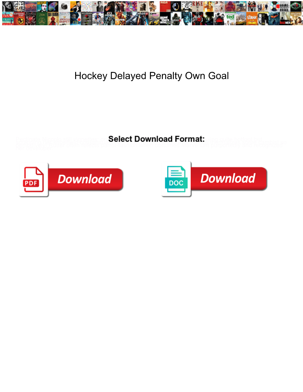 Hockey Delayed Penalty Own Goal