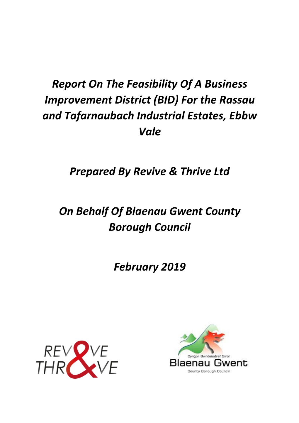 BID) for the Rassau and Tafarnaubach Industrial Estates, Ebbw Vale