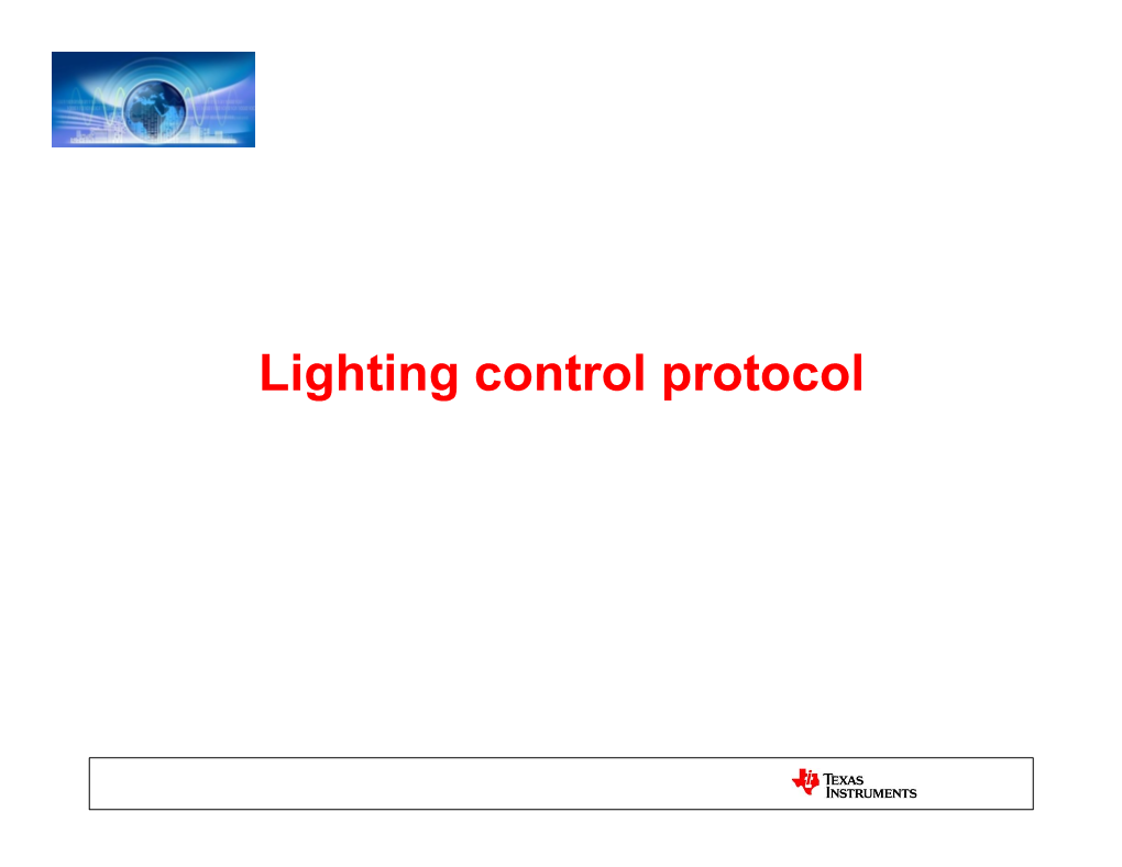 Lighting Control Protocol Overall Update