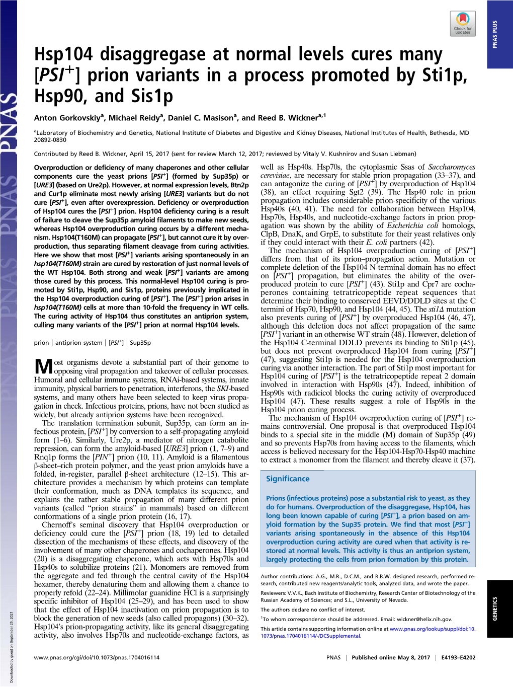 Hsp104 Disaggregase at Normal Levels Cures Many [PSI+] Prion