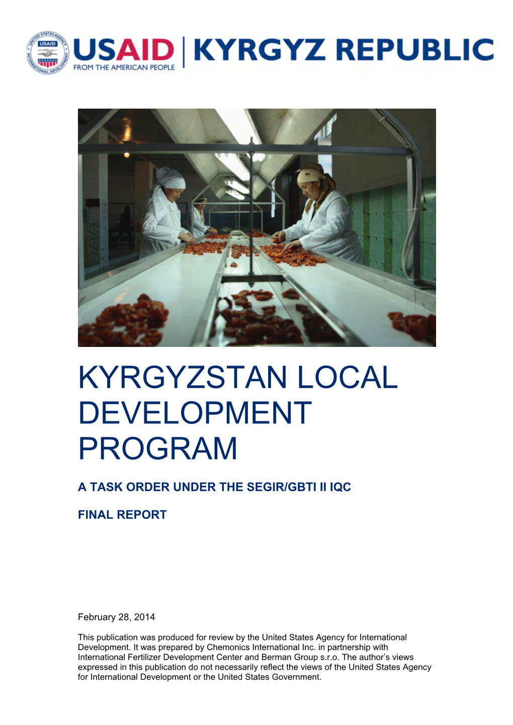 KYRGYZSTAN LOCAL DEVELOPMENT PROGRAM V