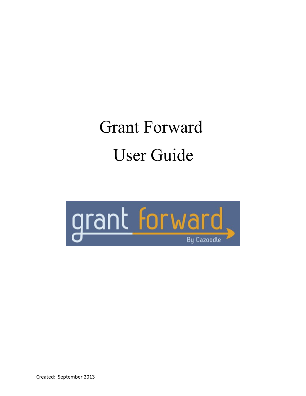 Grant Forward User Guide