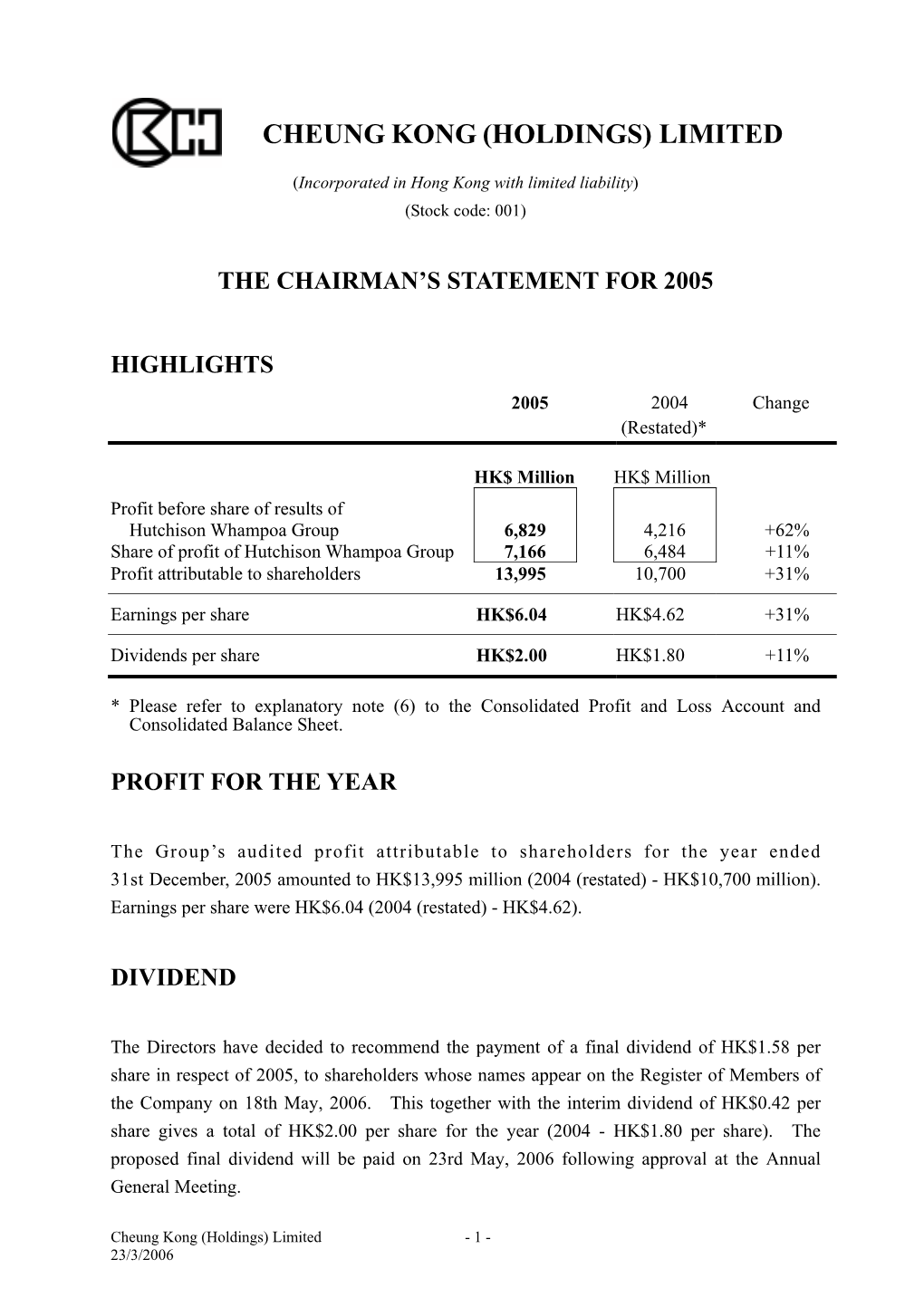 Holdings) Limited