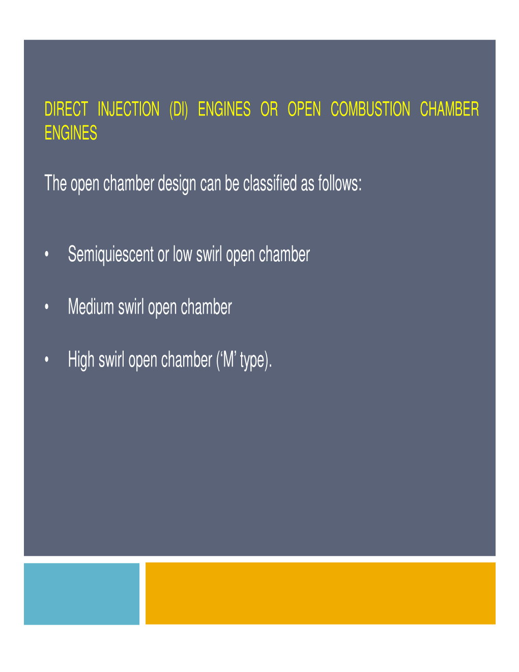 The Open Chamber Design Can Be Classified As Follows