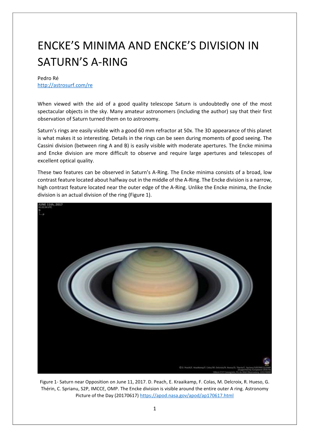 Encke's Minima and Encke's Division in Saturn's A-Ring