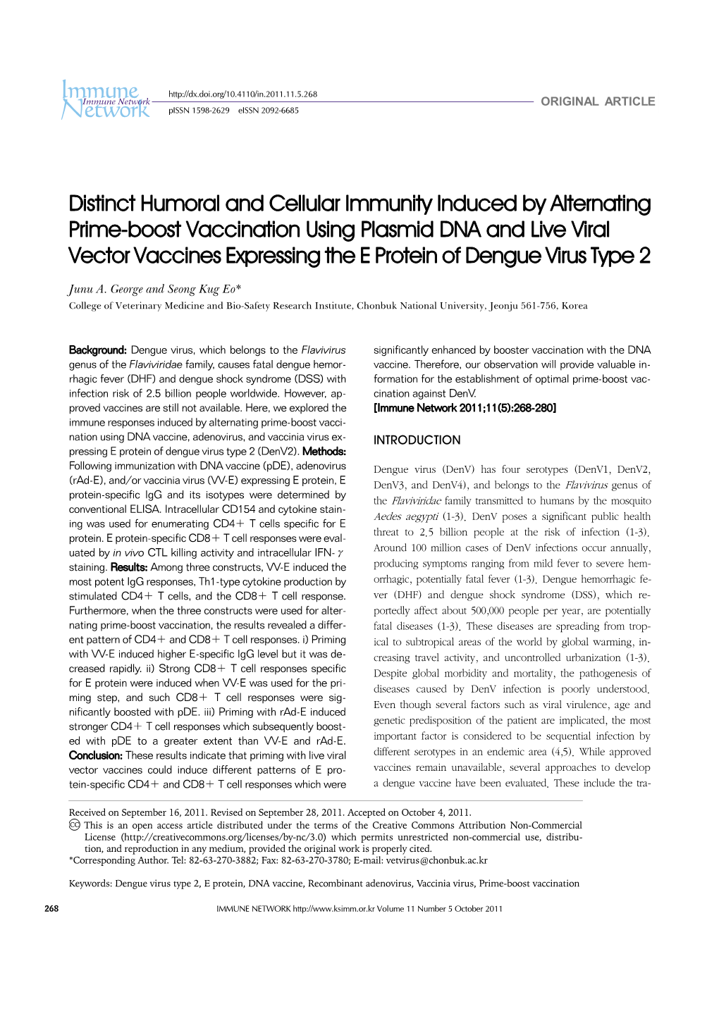 Distinct Humoral and Cellular Immunity Induced by Alternating