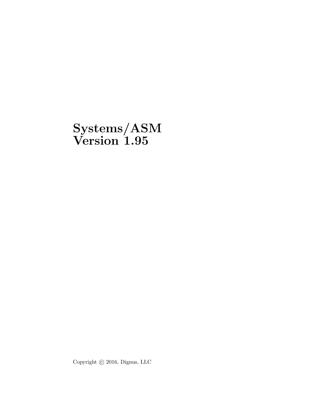 Systems/ASM Version 1.95