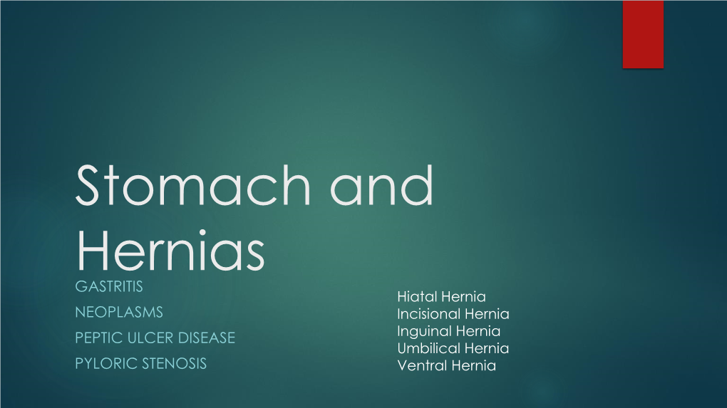 Gastritis Neoplasms Peptic Ulcer Disease
