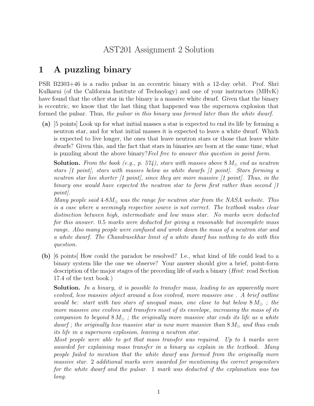 AST201 Assignment 2 Solution 1 a Puzzling Binary