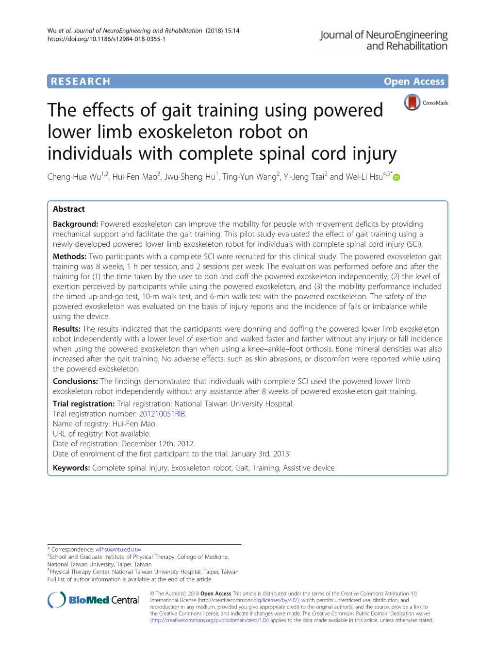 The Effects of Gait Training Using Powered Lower Limb Exoskeleton