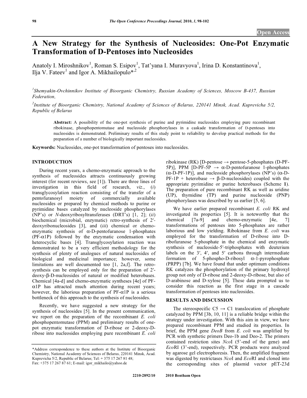 One-Pot Enzymatic Transformation of D-Pentoses Into Nucleosides