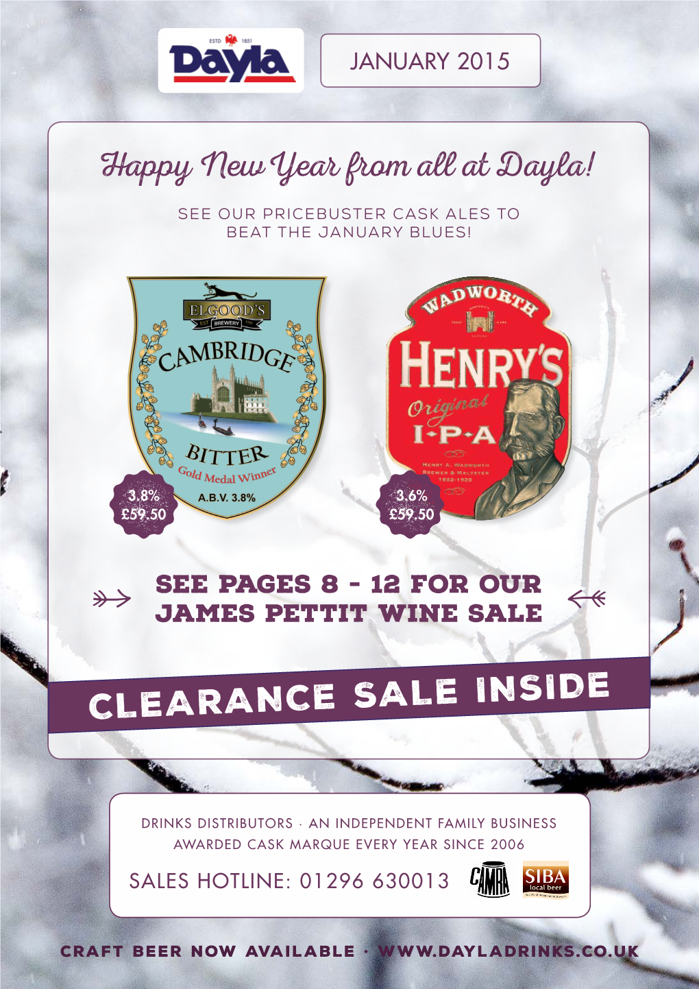 Happy New Year from All at Dayla! See Our Pricebuster Cask Ales to Beat the January Blues!