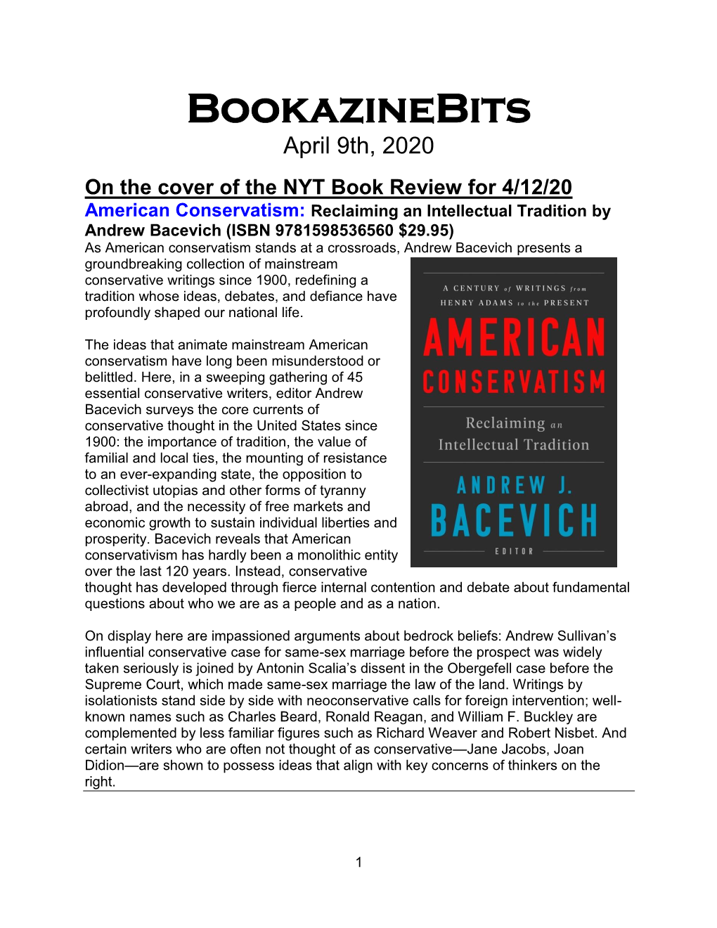 Bookazinebits April 9Th, 2020