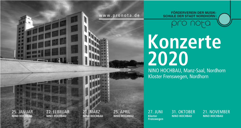 Konzerte 2020 NINO HOCHBAU, Manz-Saal, Nordhorn Kloster Frenswegen, Nordhorn