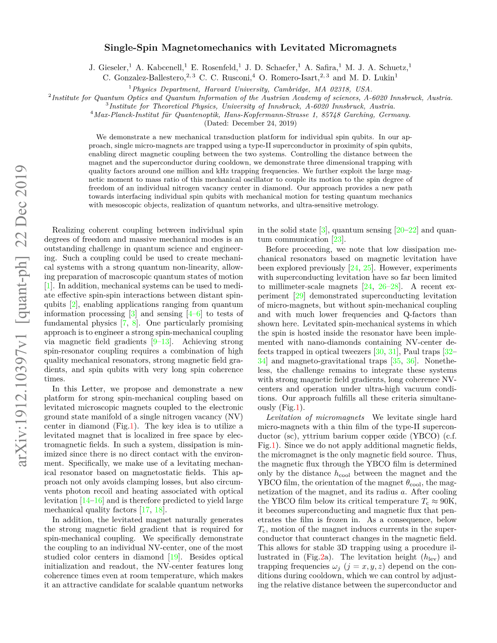 Arxiv:1912.10397V1 [Quant-Ph] 22 Dec 2019 Ment