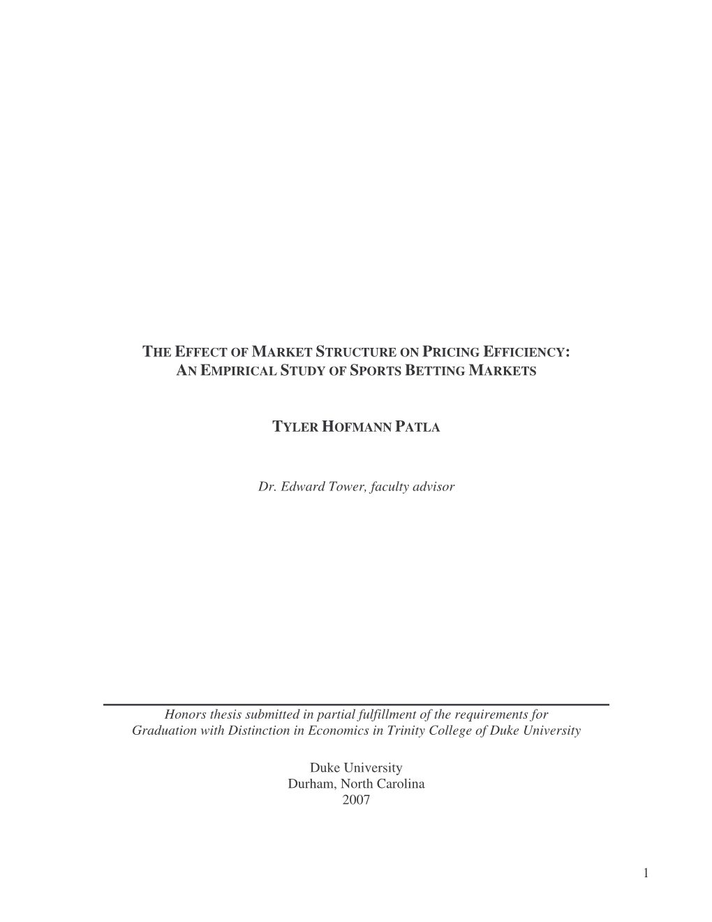 The Effect of Market Structure on Pricing Efficiency: an Empirical Study of Sports Betting Markets