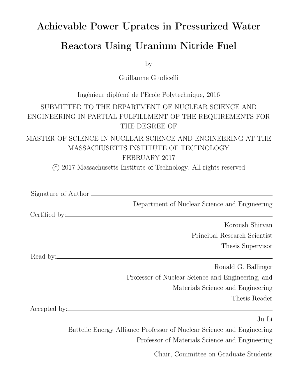 Achievable Power Uprates in Pressurized Water Reactors Using Uranium Nitride Fuel