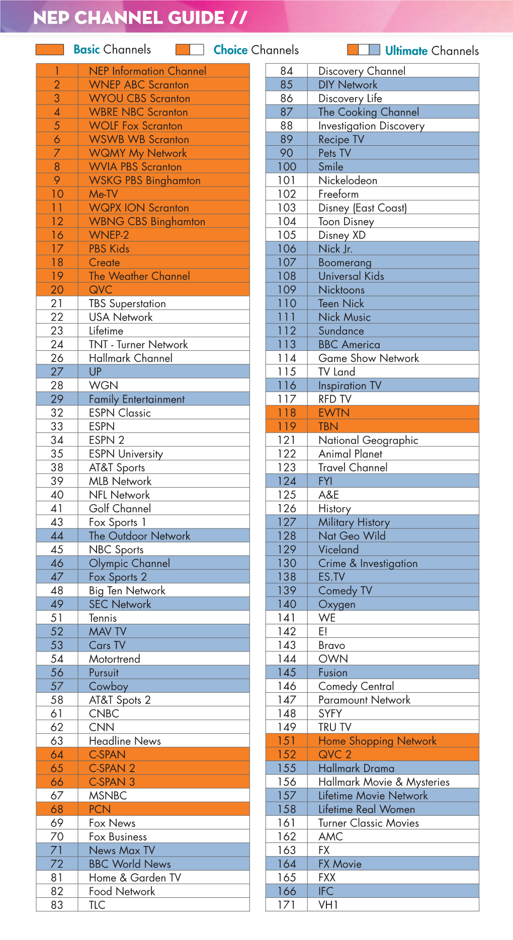 Download a Printable Channel Guide