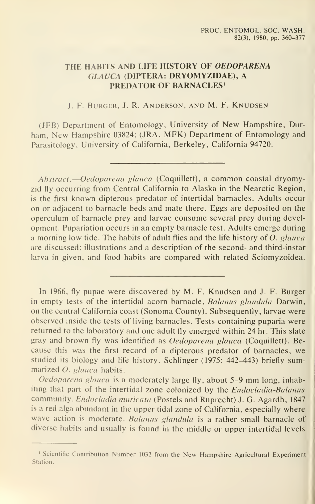 PROCEEDINGS of the ENTOMOLOGICAL SOCIETY of WASHINGTON the Reproductive Organs and the Digestive System