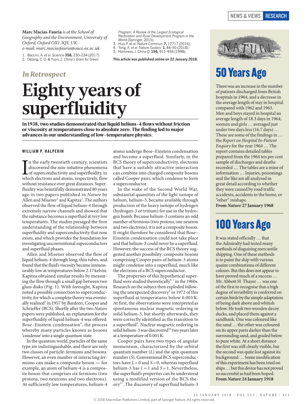 Eighty Years of Superfluidity