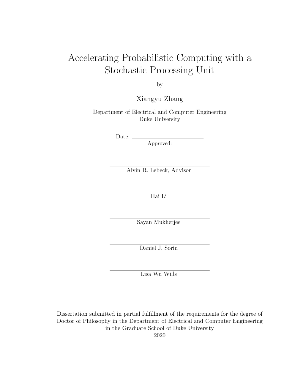 Accelerating Probabilistic Computing with a Stochastic Processing Unit