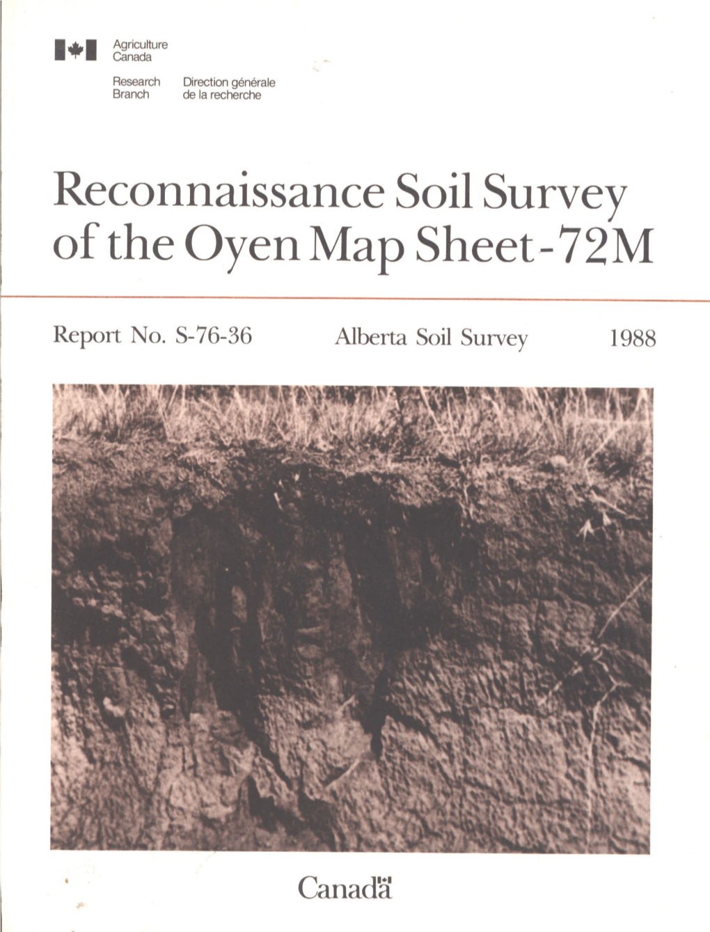 Reconnaissance Soil Survey of the Oyen Map Sheet-72M