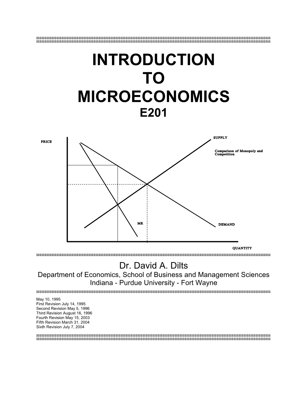 Introduction to Microeconomics E201