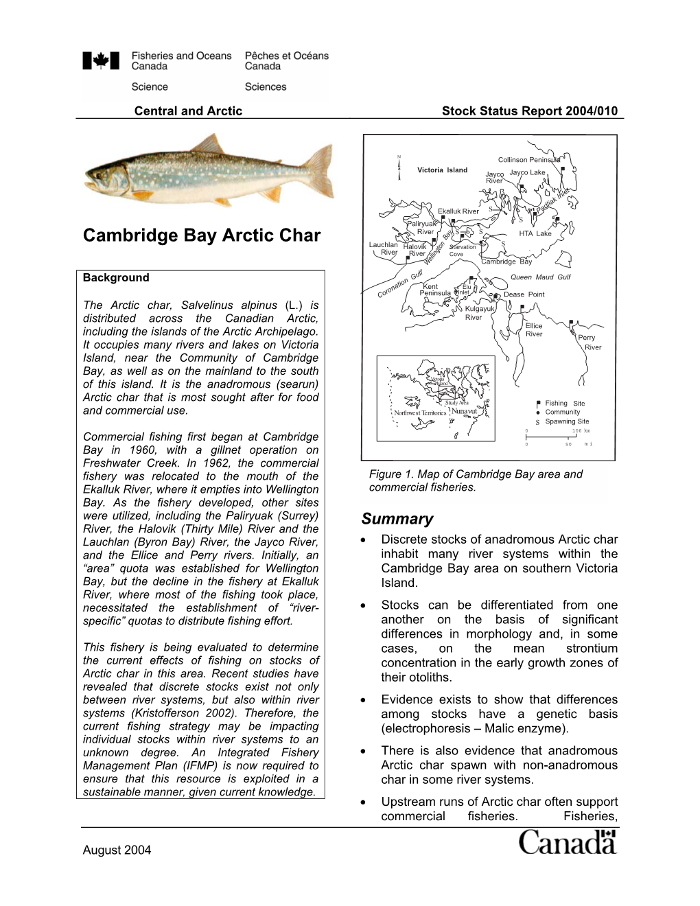 Cambridge Bay Arctic Char S Bay Lauchlan Halovik Starvation S River River Cove Ellington Cambridge Bay W